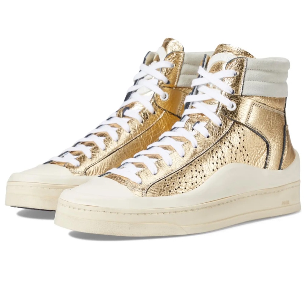 NWOB P448 Rail Tulum Gold High-Top Sneakers